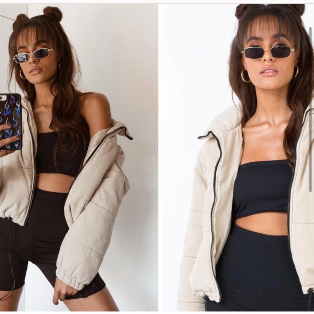 Women's Cream Puffer Jacket